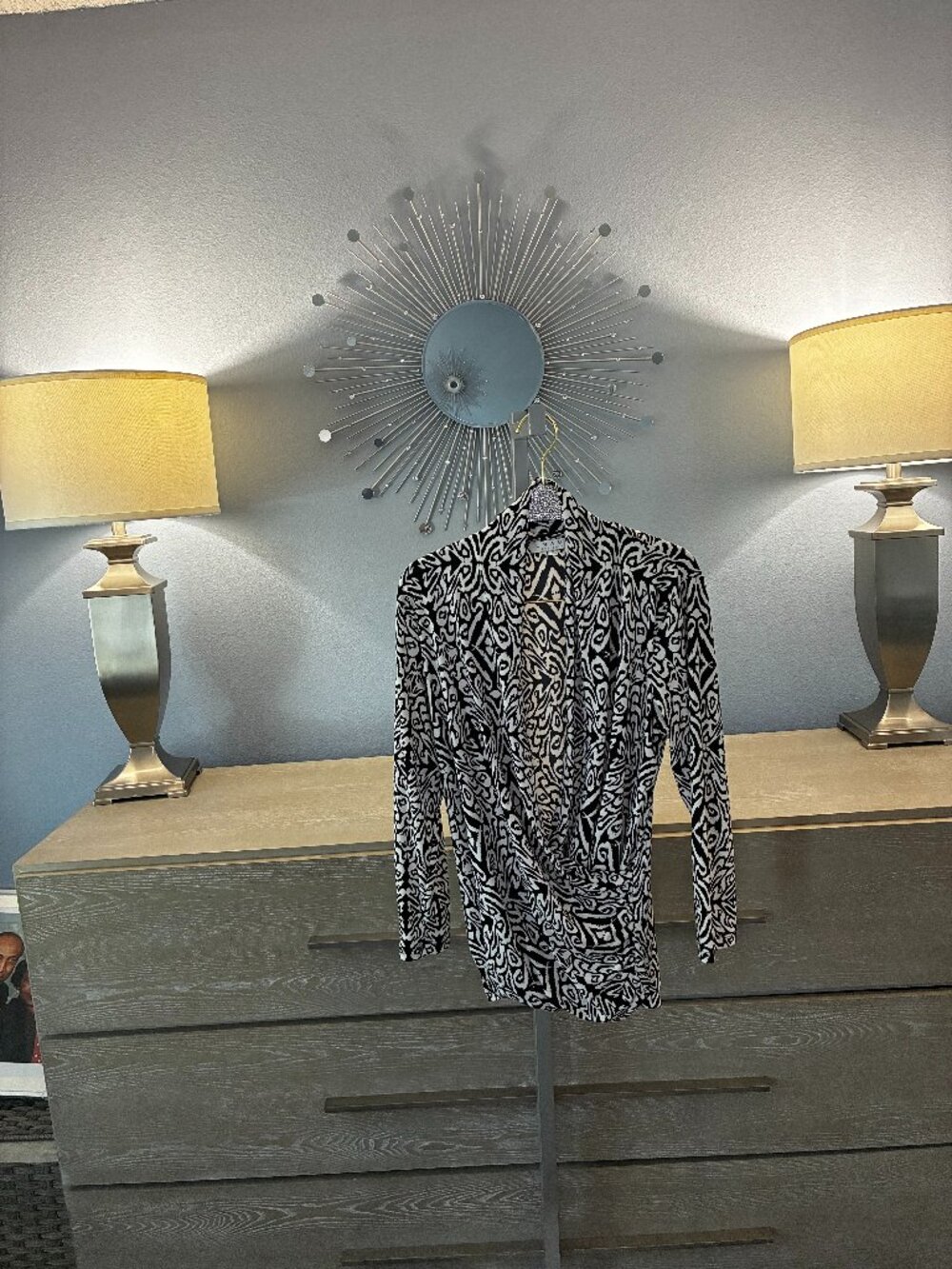 Chaus New York Trending Tribal Print Black and White